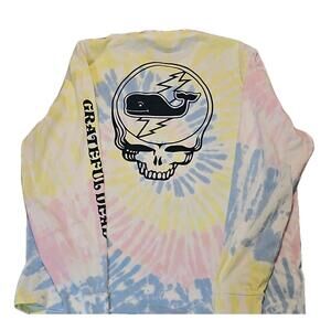 Vineyard Vines Long Sleeve Pocket T-Shirt Tie-Dye w  Grateful Dead + Whale -XL